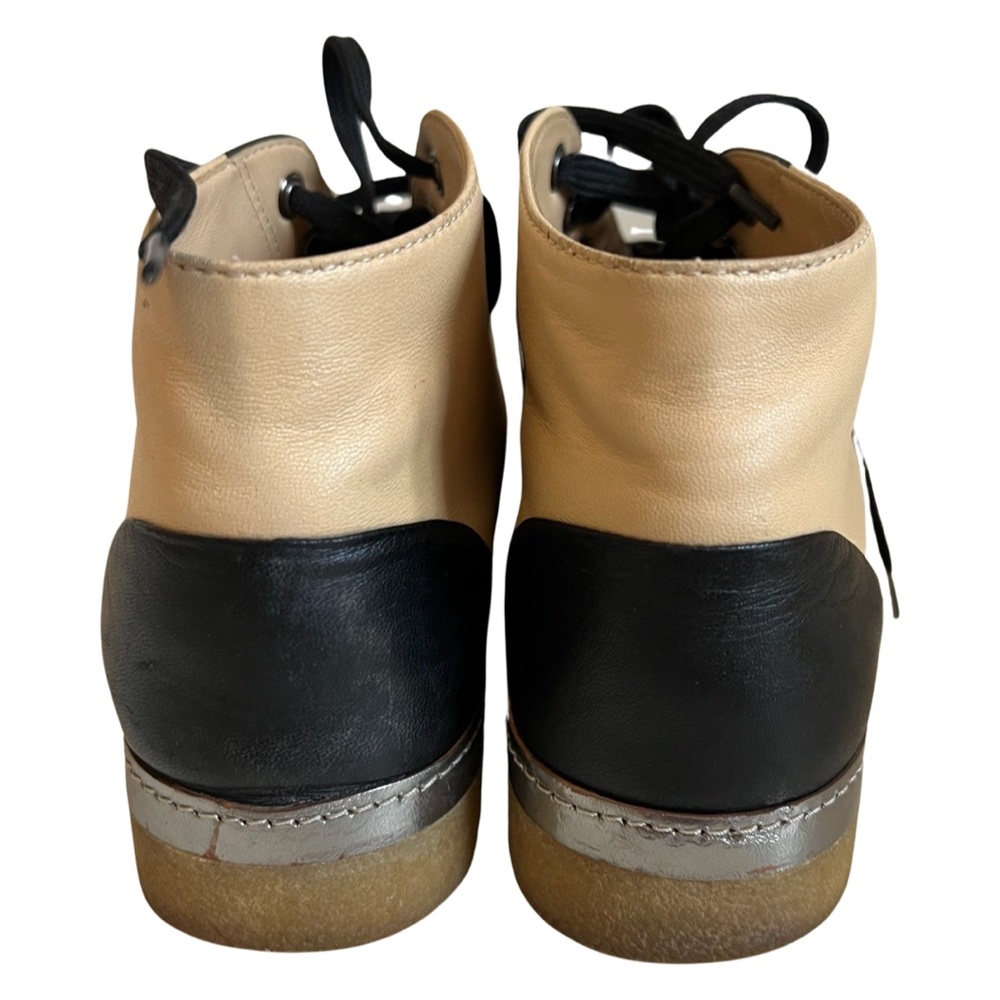 Chanel nude beige black cc logo boots booties with certificate of authenticity - Picture 16 of 17